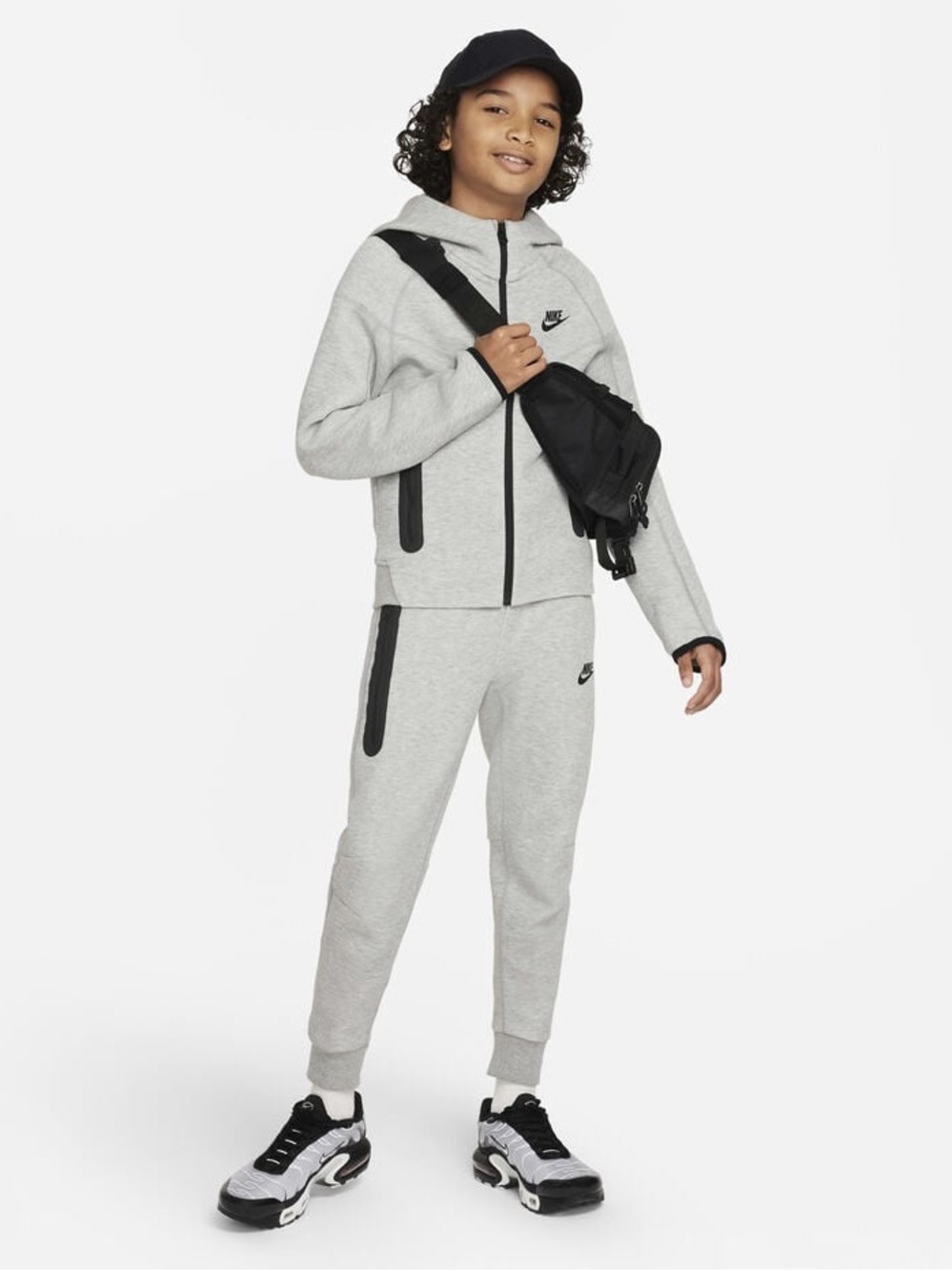 Nike Youth Light Grey Jogger Sweatpants with zip up hoodie set